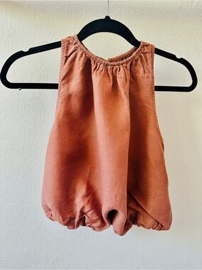 ANTHROPOLOGIE 100% Linen Shell with modal lining bubble style top
